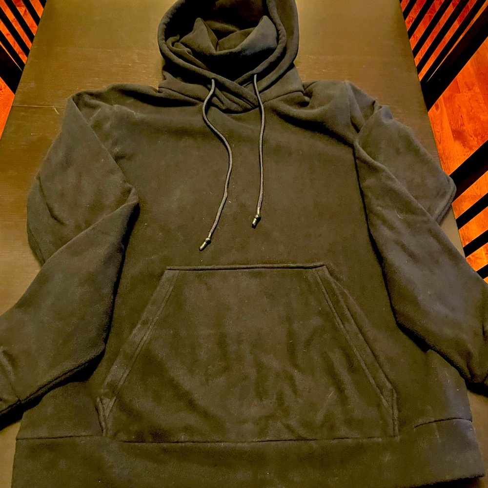 ALO yoga unisex black velour hoodie